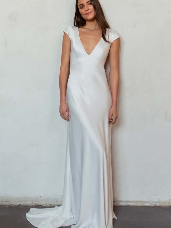 Jenny Yoo Dresses & Skirts - Jenny Yoo White V-Neck Cap Sleeve Bridal Gown